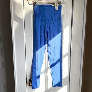 NWT Aerie 7/8 Blue High-Waisted Leggings with Ruched Waist